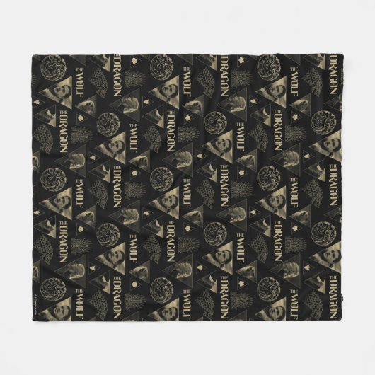 Der Drache und das Wolf Daenerys & Jon-Muster Fleecedecke (Vorderseite (Horizontal))