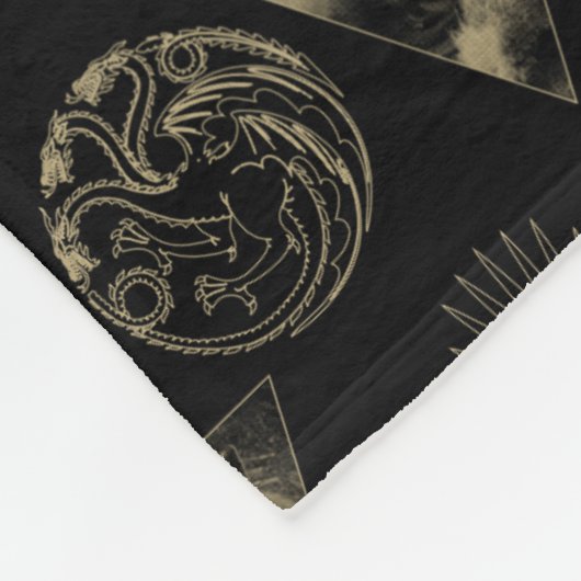 Der Drache und das Wolf Daenerys & Jon-Muster Fleecedecke (Ecke)