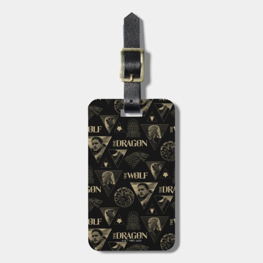 Der Drache und das Wolf Daenerys & Jon-Muster Gepäckanhänger (Vorderseite vertikal)