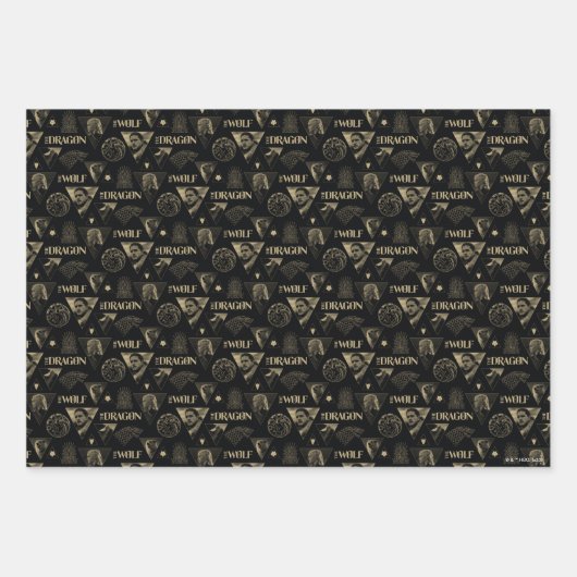 Der Drache und das Wolf Daenerys & Jon-Muster Geschenkpapier Set (Vorderseite 2)