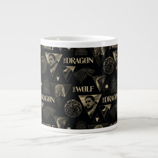 Der Drache und das Wolf Daenerys & Jon-Muster Jumbo-Tasse (Vorderseite)