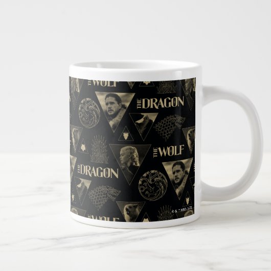 Der Drache und das Wolf Daenerys & Jon-Muster Jumbo-Tasse (Rechts)