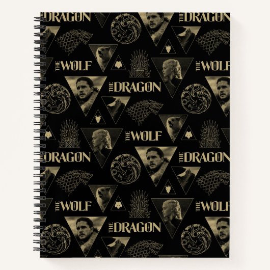 Der Drache und das Wolf Daenerys & Jon-Muster Notizblock (Vorderseite)