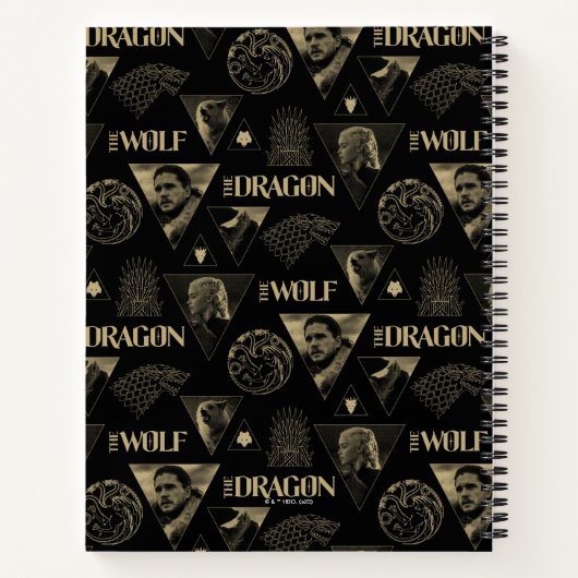 Der Drache und das Wolf Daenerys & Jon-Muster Notizblock (Rückseite)