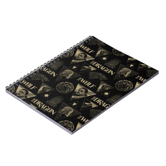 Der Drache und das Wolf Daenerys & Jon-Muster Notizblock (Linke Seite)