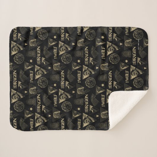 Der Drache und das Wolf Daenerys & Jon-Muster Sherpadecke (Vorderseite (Horizontal))