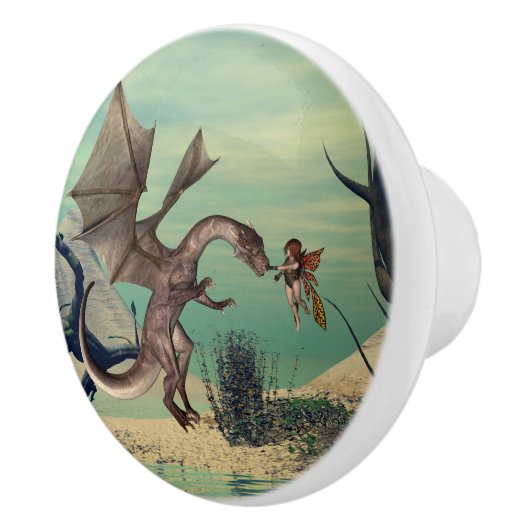 Der Drache und die Fee Keramikknauf (Rechts)