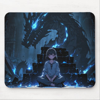 Der Drache und die gewählte Girl-Mousepad Mousepad