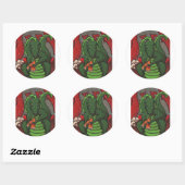 Der Drache und die Pizza Runder Aufkleber (Blatt)