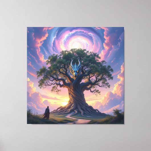 Der Drachenbaum von Eldoria Leinwanddruck (Vorderseite)