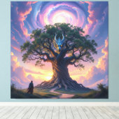 Der Drachenbaum von Eldoria Leinwanddruck (Insitu (Holzboden))