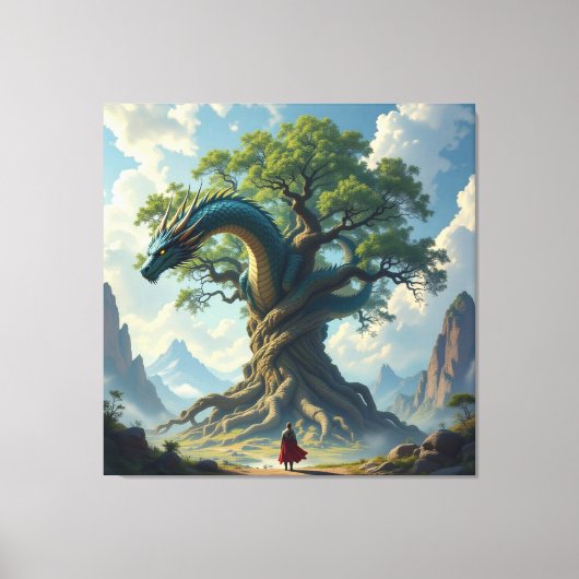 Der Drachenbaum von Eldoria   Leinwanddruck (Vorderseite)