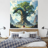 Der Drachenbaum von Eldoria Leinwanddruck (Insitu (Schlafzimmer))
