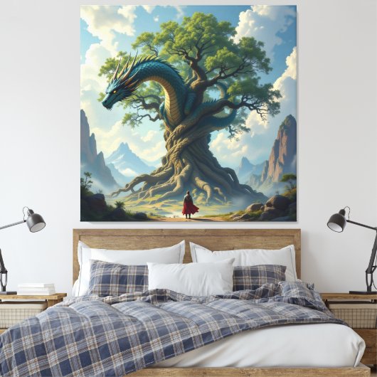 Der Drachenbaum von Eldoria Leinwanddruck (Insitu (Schlafzimmer))
