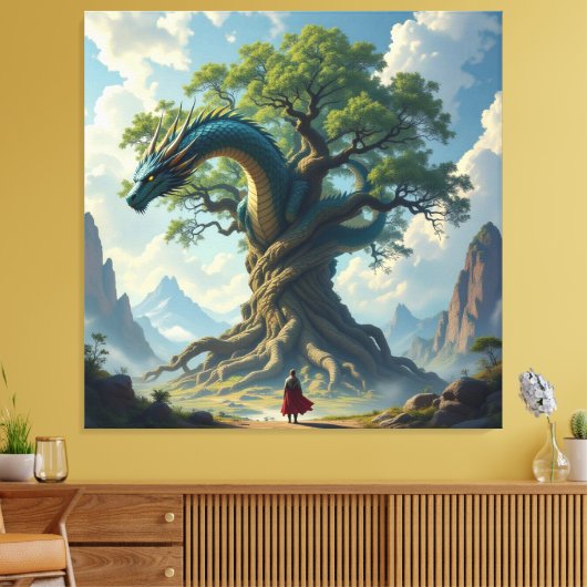 Der Drachenbaum von Eldoria   Leinwanddruck (Insitu (Wohnzimmer))