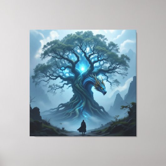 Der Drachenbaum von Eldoria   Leinwanddruck (Vorderseite)