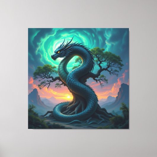 Der Drachenbaum von Eldoria Leinwanddruck (Vorderseite)