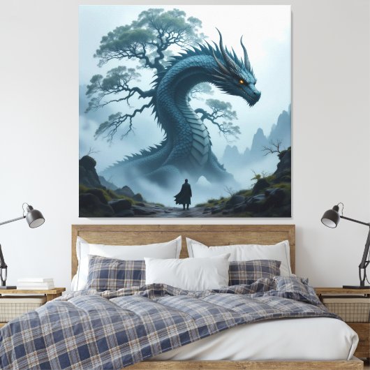 Der Drachenbaum von Eldoria Leinwanddruck (Insitu (Schlafzimmer))