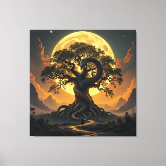 Der Drachenbaum von Eldoria Leinwanddruck (Vorderseite)