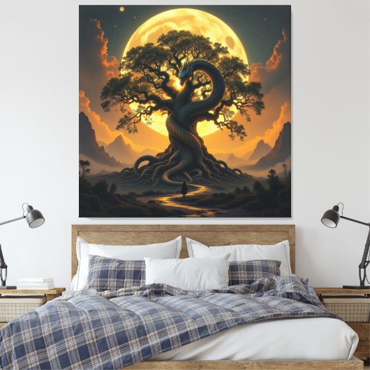 Der Drachenbaum von Eldoria   Leinwanddruck (Insitu (Schlafzimmer))