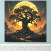 Der Drachenbaum von Eldoria   Leinwanddruck (Insitu (Holzboden))