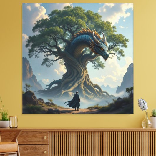 Der Drachenbaum von Eldoria   Leinwanddruck (Insitu (Wohnzimmer))