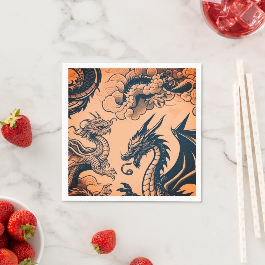Der Drachenkrieg Orange Skies Serviette (Beispiel)