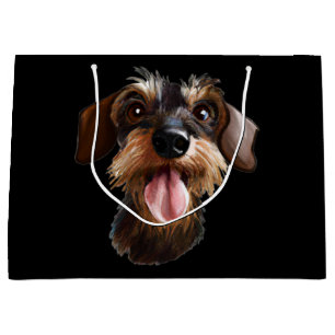 Der Drahthaarterrier Dackel Große Geschenktasche Geschenktüte