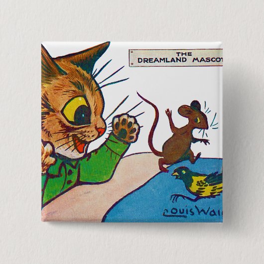 Der Dreamland-Maskottchen, Louis Wain Button (Vorderseite)