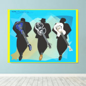 Der dreistöckige Canvas-Hintergrund in druckgelbem Leinwanddruck (Insitu (Holzboden))