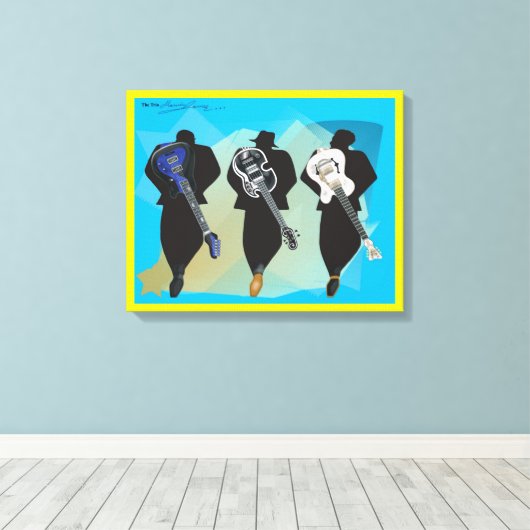 Der dreistöckige Canvas-Hintergrund in druckgelbem Leinwanddruck (Insitu (Holzboden))