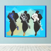 Der dreistöckige Canvas Print-Blue-Hintergrund Leinwanddruck (Insitu (Holzboden))