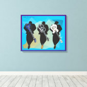 Der dreistöckige Lila Leinwand (Insitu (Holzboden))