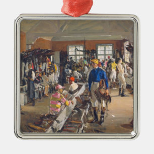 Der Dressing-Room von Jockeys in der Ascot-Rennbah Ornament Aus Metall