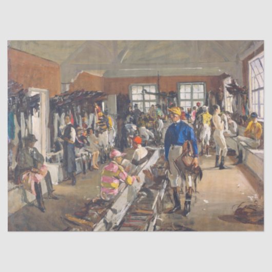 Der Dressing-Room von Jockeys in der Ascot-Rennbah Seidenpapier (Vorderseite)
