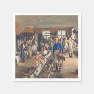 Der Dressing-Room von Jockeys in der Ascot-Rennbah Serviette