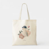 Der Druck auf der Tasche ist eine Möwe in Gläsern, (Rückseite)