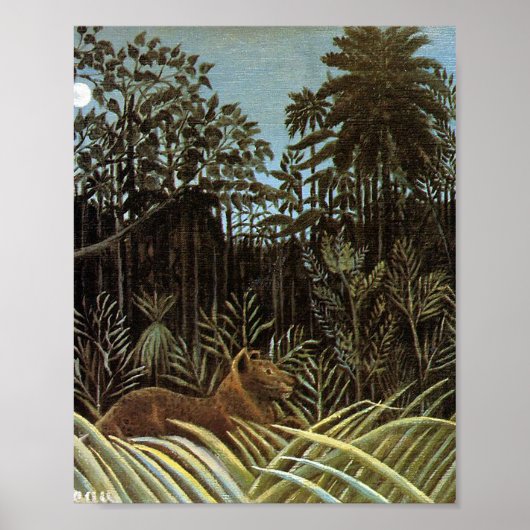Der Dschungel mit dem Löwen von Henri Rousseau Poster (Vorne)