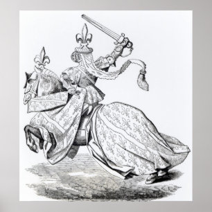 Der Duc de Bourbon bewaffnet für das Turnier Poster