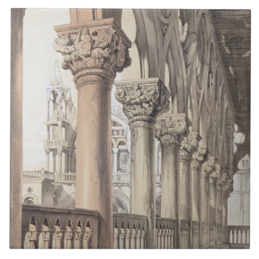 Der Ducal Palast, Renaissance-Hauptstädte des Logg Fliese (Vorderseite)