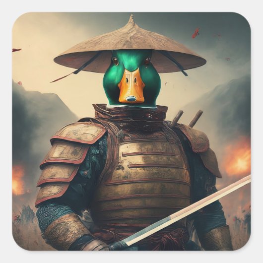 Der Ducky Verteidiger Quadratischer Aufkleber (Vorderseite)