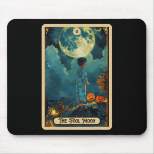 Der dumme Mond (der Dumme) Halloween-Tarot-T-Shirt Mousepad