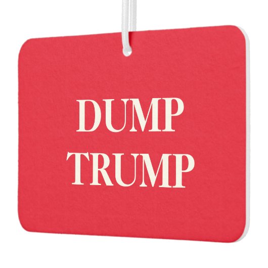 Der "Dump Trump"-Autofrischer Autolufterfrischer (Links)