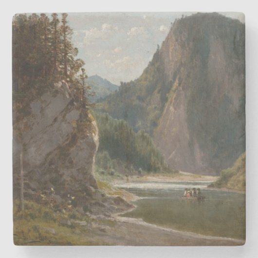 Der Dunajec im Pieniny-Gebirge Steinuntersetzer (Vorderseite)