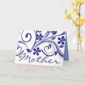 Der dunkelblaue Tag der Blumen-Wirbels-Mutter Karte (Gelbe Blume)