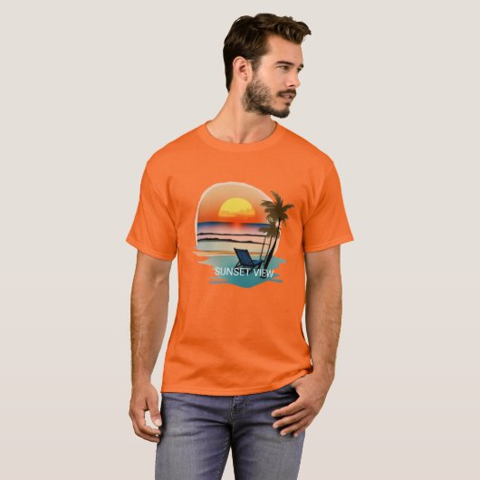 Der dunkelorange T - Shirt des Menschen. (Vorne ganz)