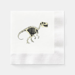 Der dunkle Cartoon Dinosaur Skeleton Serviette