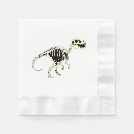 Der dunkle Cartoon Dinosaur Skeleton Serviette (Vorderseite)