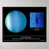 Der dunkle Fleck auf dem Planeten Uranus vom Hubbl Poster (Vorne)