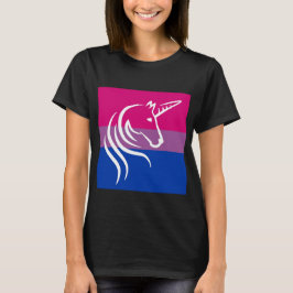 Der dunkle Unicorn-grafischer Bi-Stolz-T - Shirt